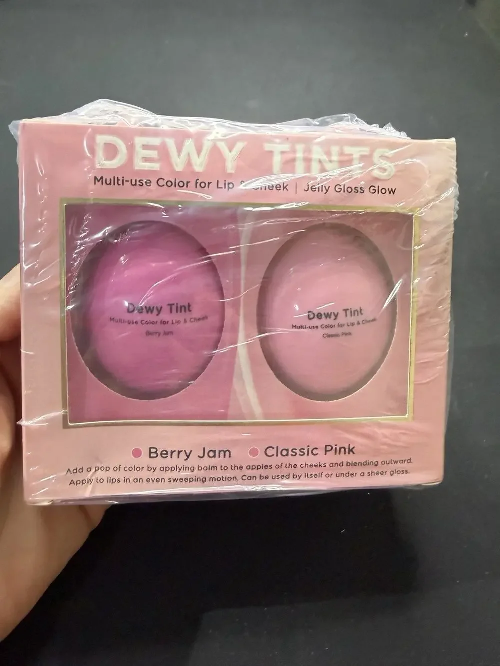 Dewy Tints Lip & Cheek Tint Set Berry Jam & Classic Pink 2 Shade Kit